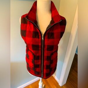 Racheal Red/black Buffalo Plaid Vest, size L